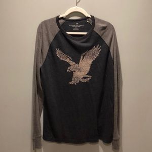 Two tone, long sleeve tee for men